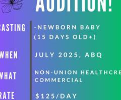 Casting Baby for Healthcare Commercial